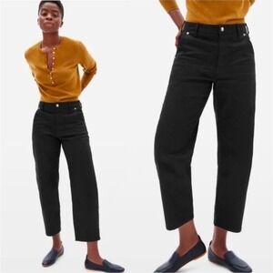 Everlane The Arc Jean Black High Rise Curved Leg Organic Cotton Denim Size 25